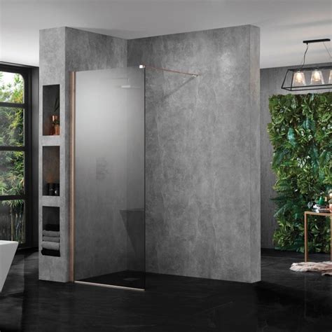 Aquadart Wetroom 10 Smoked Glass Shower Panel 1400mm Aq8417 Sm