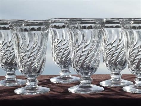Vintage Colony Fostoria Glass Footed Iced Tea Glasses Set Of 6