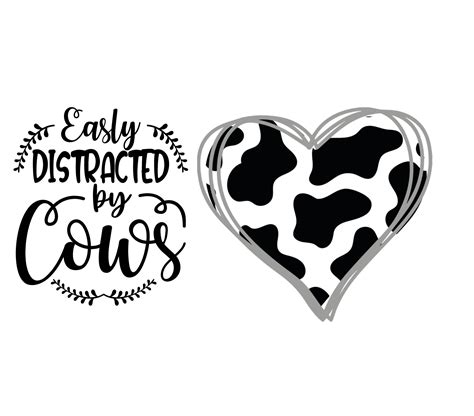 Easily Distracted By Cows Pngsvgjpg Etsy