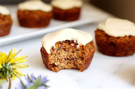 Gluten Free Carrot Cake Muffins With Maple Cream Cheese Frosting
