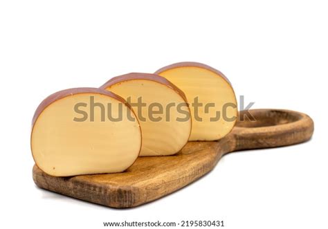 Smoked Cheese Dutch Smoked Cheese Isolated Stock Photo 2195830431