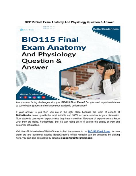Ppt Bio115 Final Exam Anatomy And Physiology Question And Answer