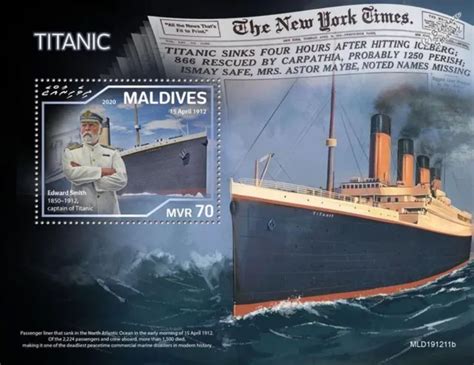 Rms Titanic White Star Line Ocean Liner Ship Stamp Sheet 51 2020
