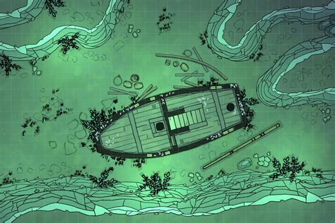 Underwater Shipwreck Made In Dungeondraft With Some Assets From