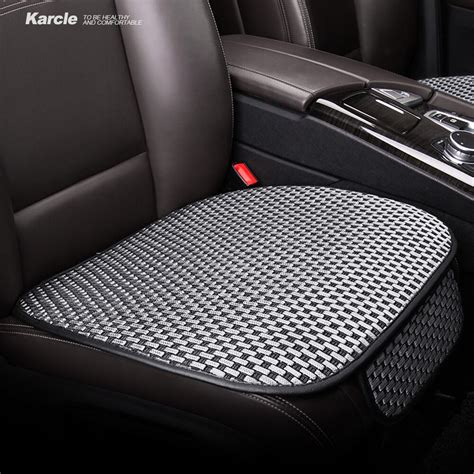 Karcle 1 Pcs Car Seat Covers Breathable Woven Ice Silk For Summer Cool