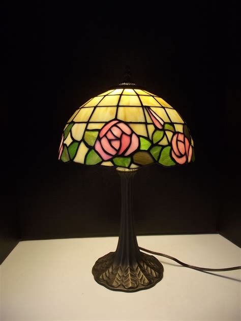 Red Rose Stained Glass Table Lamp Shades Hawk Haven