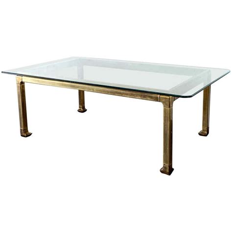 Mastercraft Brass Dining Table With Glass Inserts For Sale At 1stdibs