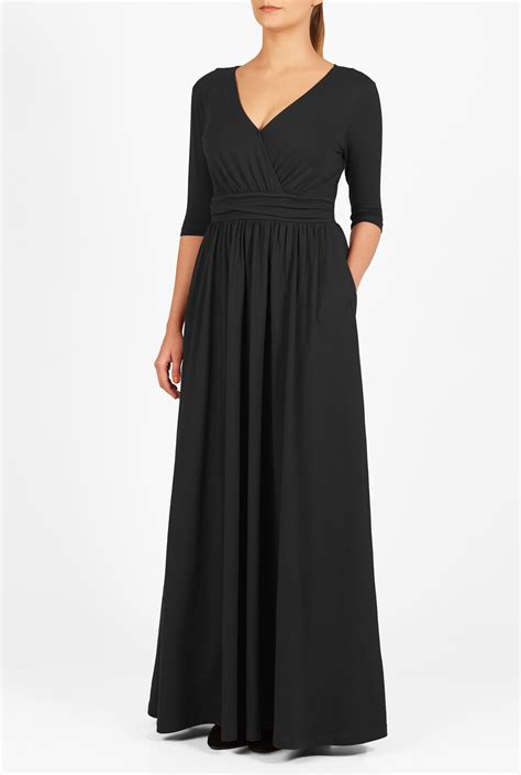 Shop Surplice Cotton Knit Maxi Dress Eshakti