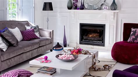 Purple Living Room Interior Design Ideas Cabinets Matttroy