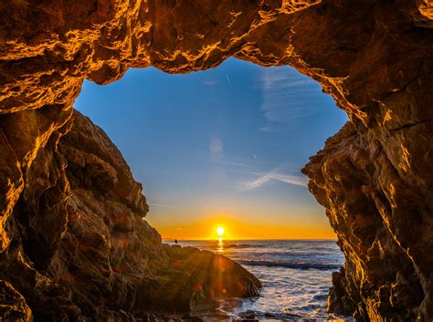 Malibu Sea Cave Sunset California Beach Fine Art Landscape Nature Fuji