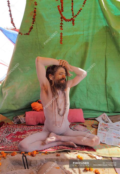 Naked Sadhu Indian Holy Man At Kumbh Mela Festival The World S