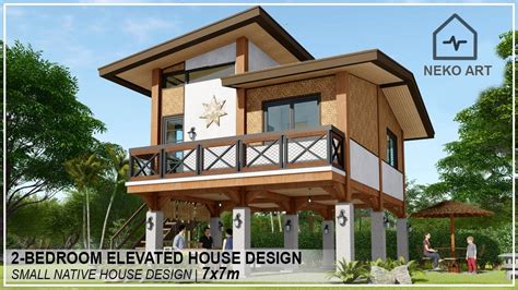 Ep 32 Modern Native Small House Design 2 Bedroom 7x7m Elevated Modern