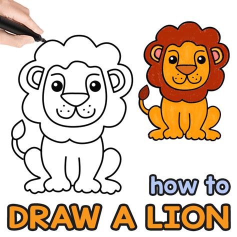 This forms the opening of the tube. How to Draw a Lion - Step by Step Drawing Guide - Easy ...