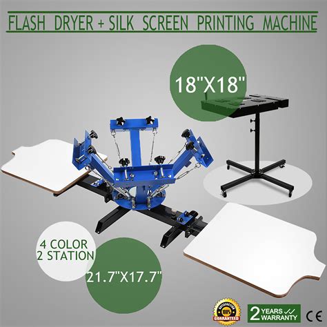 Full 4 Color 2 Station Silk Screen Printing Machine Press