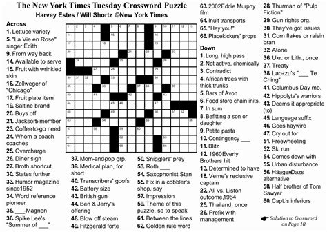 Check spelling or type a new query. Printable Crossword Puzzles Nytimes | Printable Crossword ...
