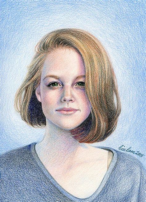 Custom Colored Pencil Portrait Commission From Photo Etsy Colored