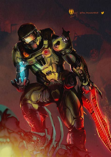 Doom Eternal Crossover Fan Art In 2021 Halo Armor Halo Master Chief Doom Eternal