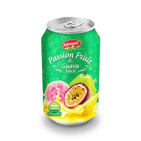 Jojonavi Canned Passion Fruit Juice With Guava Flavour In 330ml Can