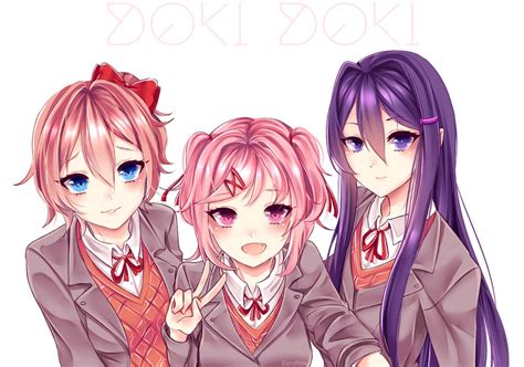 Sayori Natsuki And Yuri By Endflow Ddlc