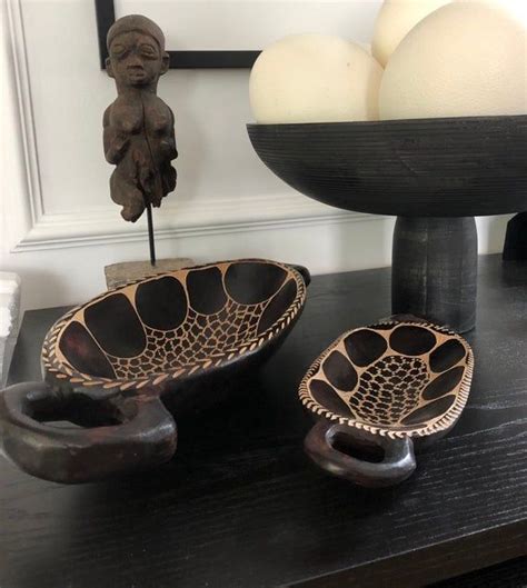 Set Of 2 African Hand Carved Wood Trays Zimbabwe Handmade Etsy In