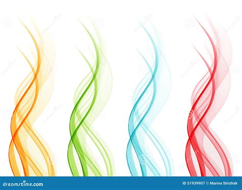 Set Of Abstract Color Wavy Lines Stock Vector Illustration Of Layout