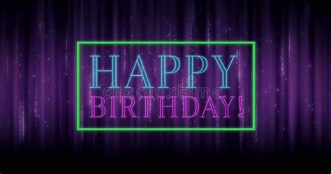 Image Of Happy Birthday Text In A Rectangle Sparking 4k Stock