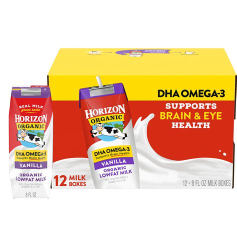 Horizon Organic Shelf Stable 1 Low Fat Milk Boxes With Dha Omega 3