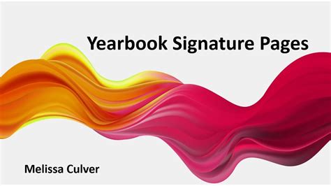 Yearbook Signature Pages Distance Learning Youtube