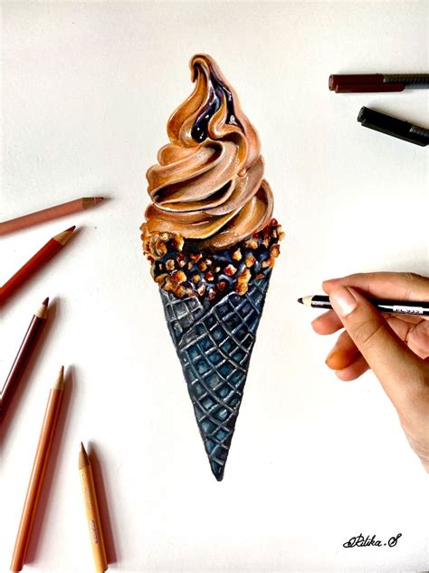 Drawing Realistic Ice Cream Color Pencils Art Color Pencil Art