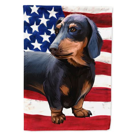 Dachshund Dog American Flag Garden Flag