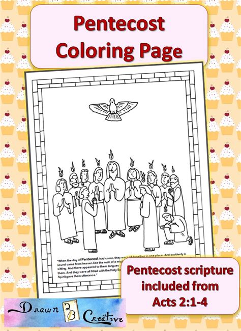 Pentecost Coloring Page Drawn2bcreative
