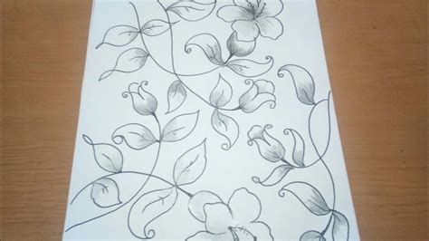 Sketsa Lukisan Corak Batik Bunga Simple 30 Motif Batik Flora Gambar