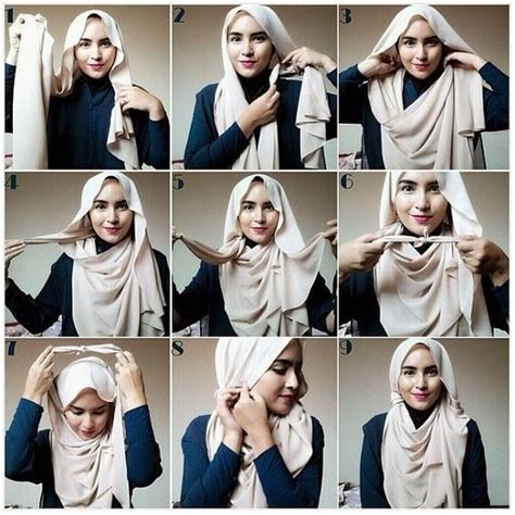 Gambar Tutorial Hijab Pashmina Simple Satu Trik
