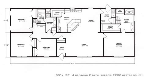 1 Story 4 Bedroom Open Floor Plans Floorplans Click