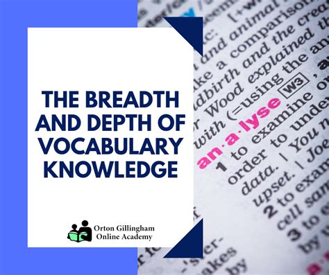 The Breadth And Depth Of Vocabulary Knowledge Orton Gillingham Online
