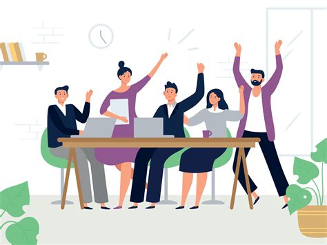 Excited office workers team. Successful managers, happy professional