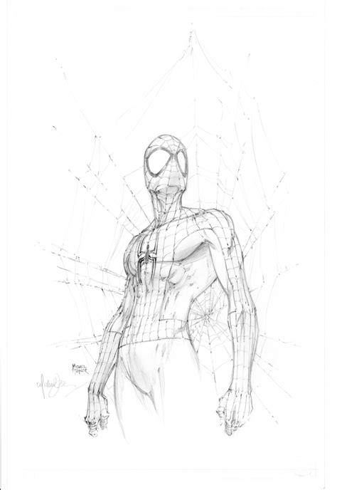 Michael Turner Spider Man Sketchbook Cover In Tom Orsinis Michael