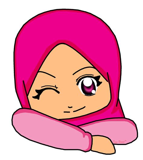 59 Gambar Kartun Hijab Png