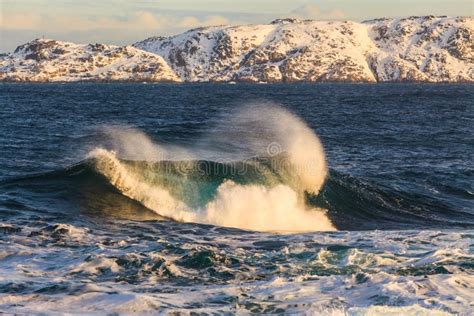 Storm In Winter In The Arctic Ocean Stock Image Image Of Power