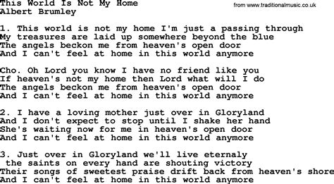 Most Popular Church Hymns And Songs This World Is Not My Home Lyrics
