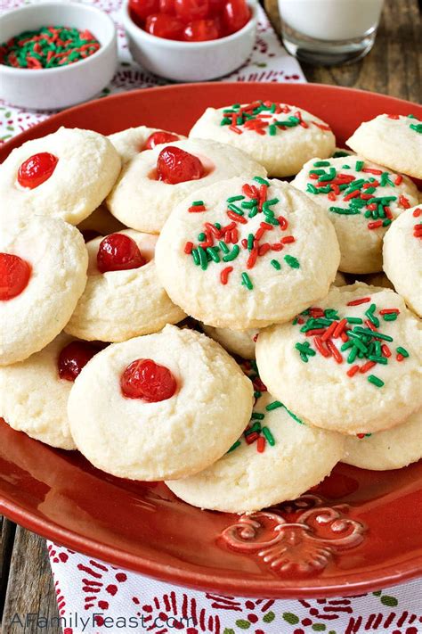 A simple, rich, and buttery shortbread cookies recipe with just a few ingredients and no mixer required. Whipped Shortbread Cookies - A Family Feast®
