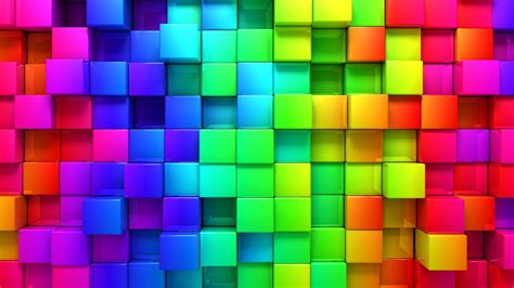 Rainbow Blocks Windows 10 Wallpaper 3d 4k 4096x2304