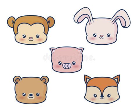 Kawaii Animals Design Stock Vector Illustration Of Style 125131125