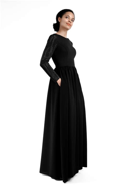 Classic Long Black Concert Dress Jacqueline Etsy