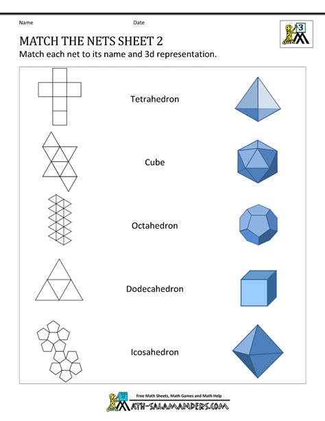 Draw Nets Of 3d Shapes Worksheet