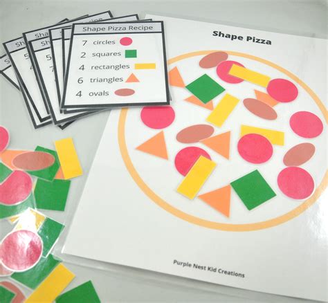 Shape Pizza Printable Activity Busy Bag Playdough Mat Etsy España