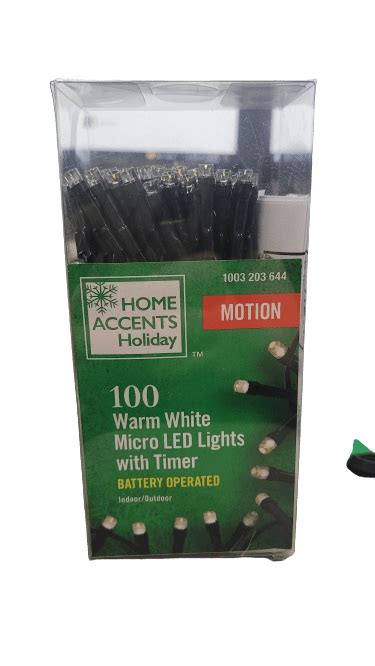 4 Pack Home Accents Holiday 26′ 100 Light White Led Battery String