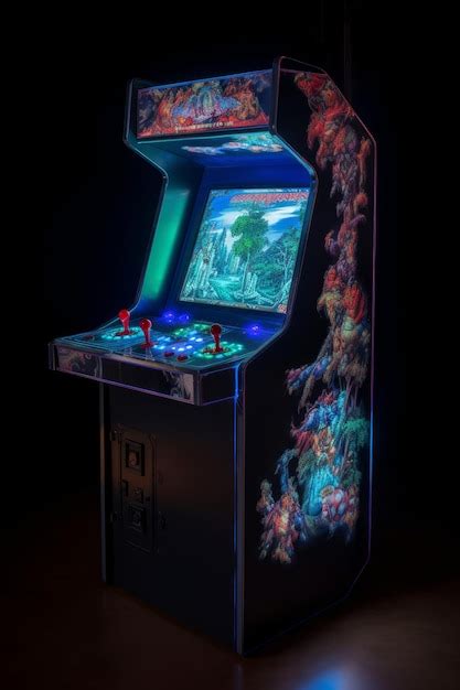 Premium Ai Image A Holographic Street Fighter Arcade Game Generative Ai