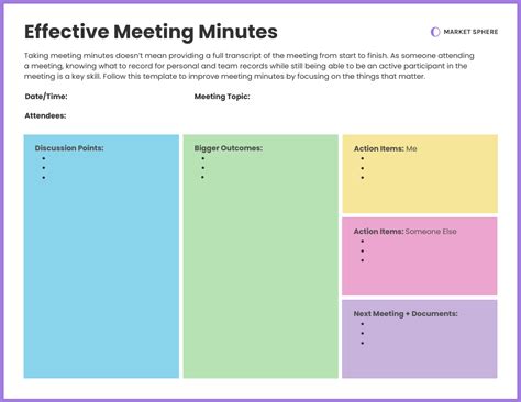 Colorful Effective Workplace Meeting Minutes Infographic Template