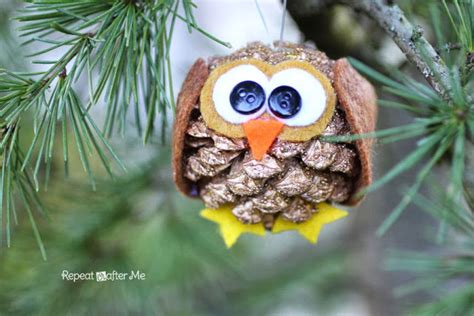 Pinecone Owl Ornament Repeat Crafter Me
